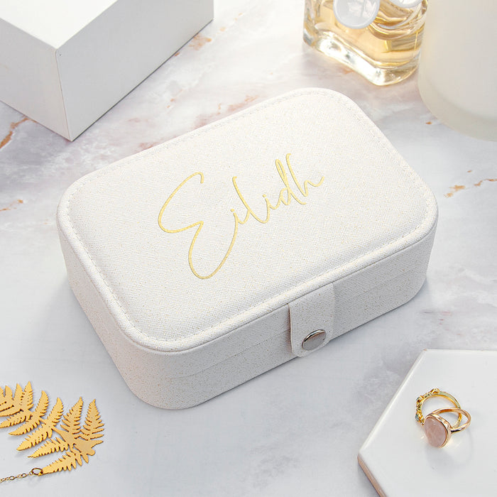 Personalised White Jewellery Case Box