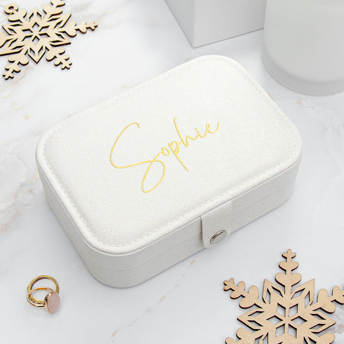 Personalised White Jewellery Case Box