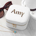 Personalised Animal Print White Travel Jewellery Case Box