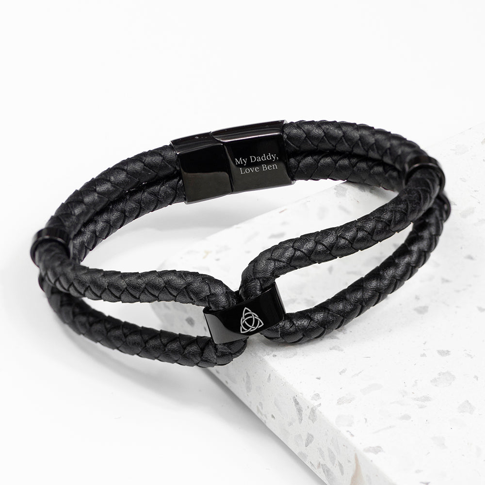 Personalised Men's Iconic Dual Leather Bracelet