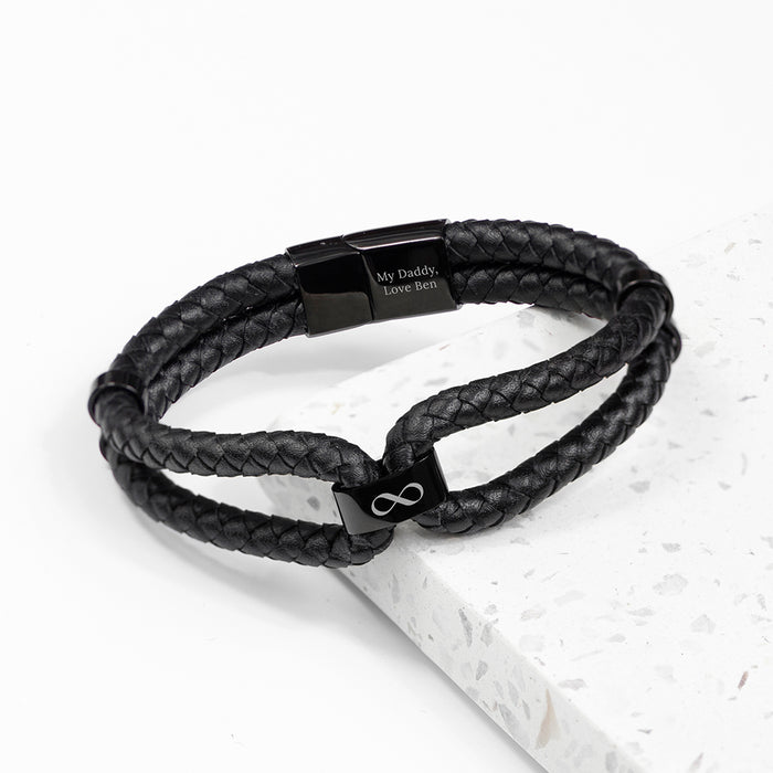 Personalised Men's Iconic Dual Leather Bracelet