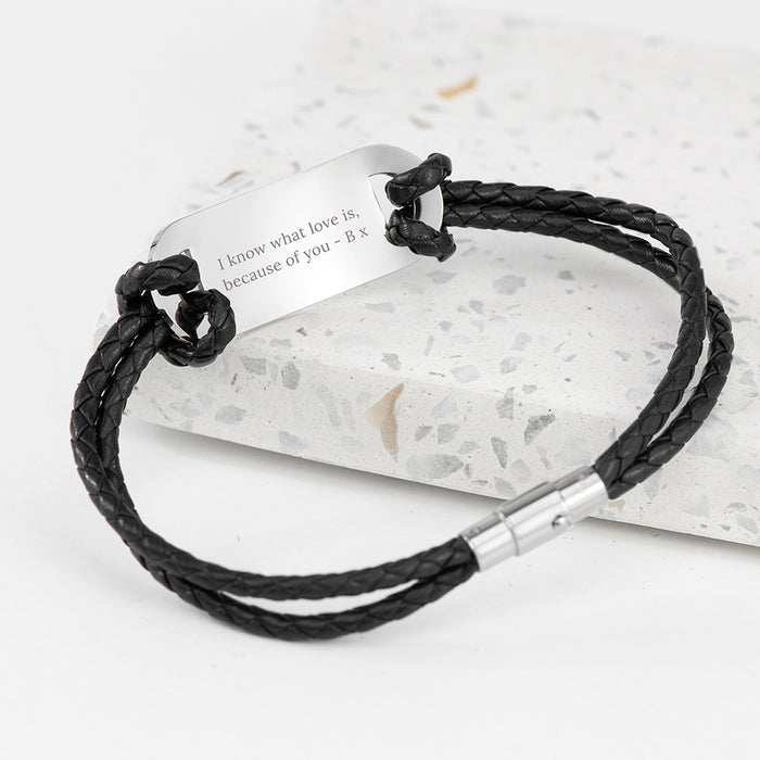 Personalised Men's Infinity Statement Leather Bracelet