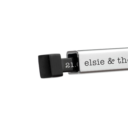 Personalised Black & Silver Square Hidden Message Men's Necklace