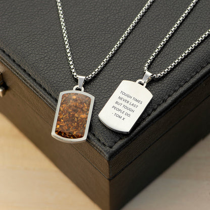 Personalised Men's Tiger's Eye Dog Tag Necklace