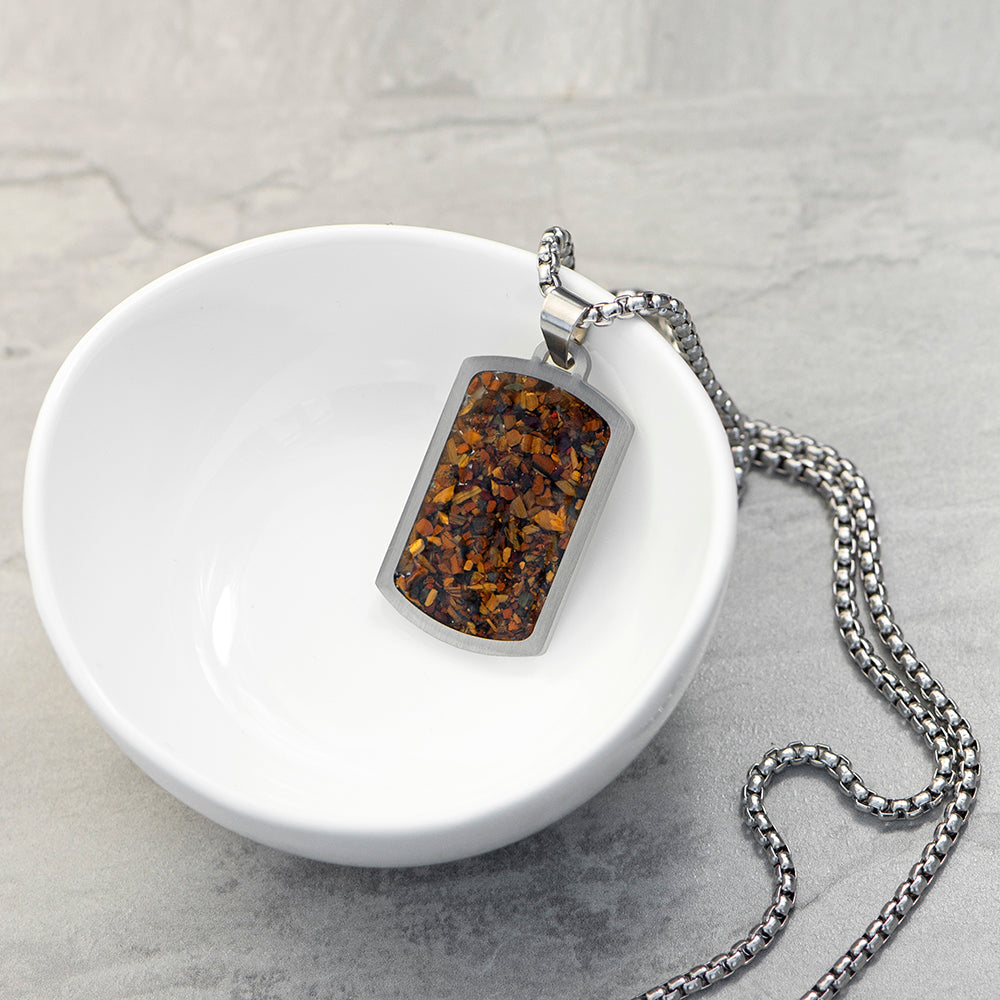 Personalised Men's Tiger's Eye Dog Tag Necklace