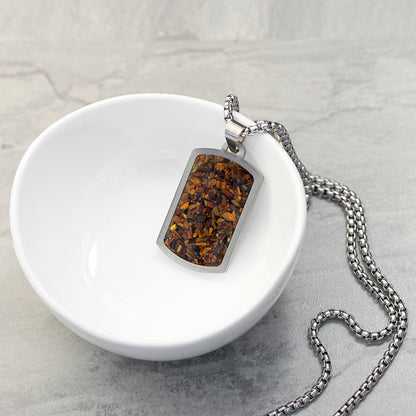 Personalised Men's Tiger's Eye Dog Tag Necklace