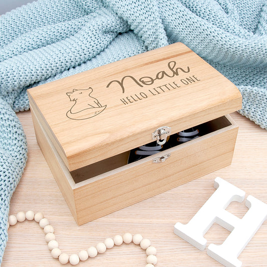 Personalised Baby Fox Keepsake Chest Box