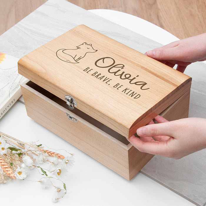 Personalised Baby Fox Keepsake Chest Box