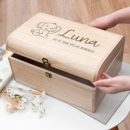 Personalised Baby Elephant Keepsake Chest Box