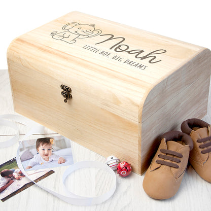 Personalised Baby Elephant Keepsake Chest Box