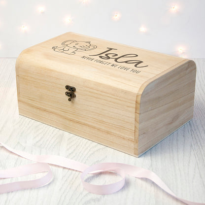 Personalised Baby Elephant Keepsake Chest Box