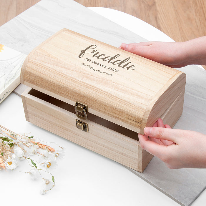 Personalised New Baby Keepsake Chest