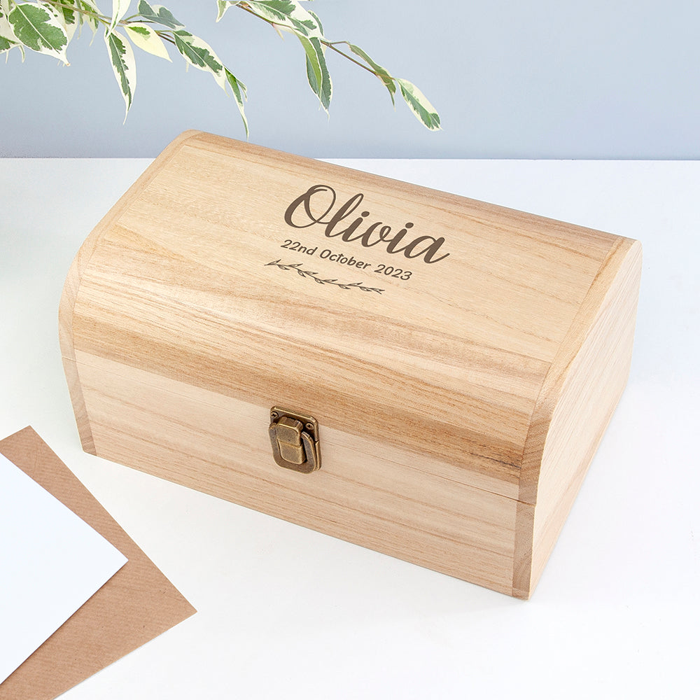 Personalised New Baby Keepsake Chest