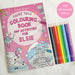 Personalised Princess & Unicorn Colouring Book with Pencil Crayons