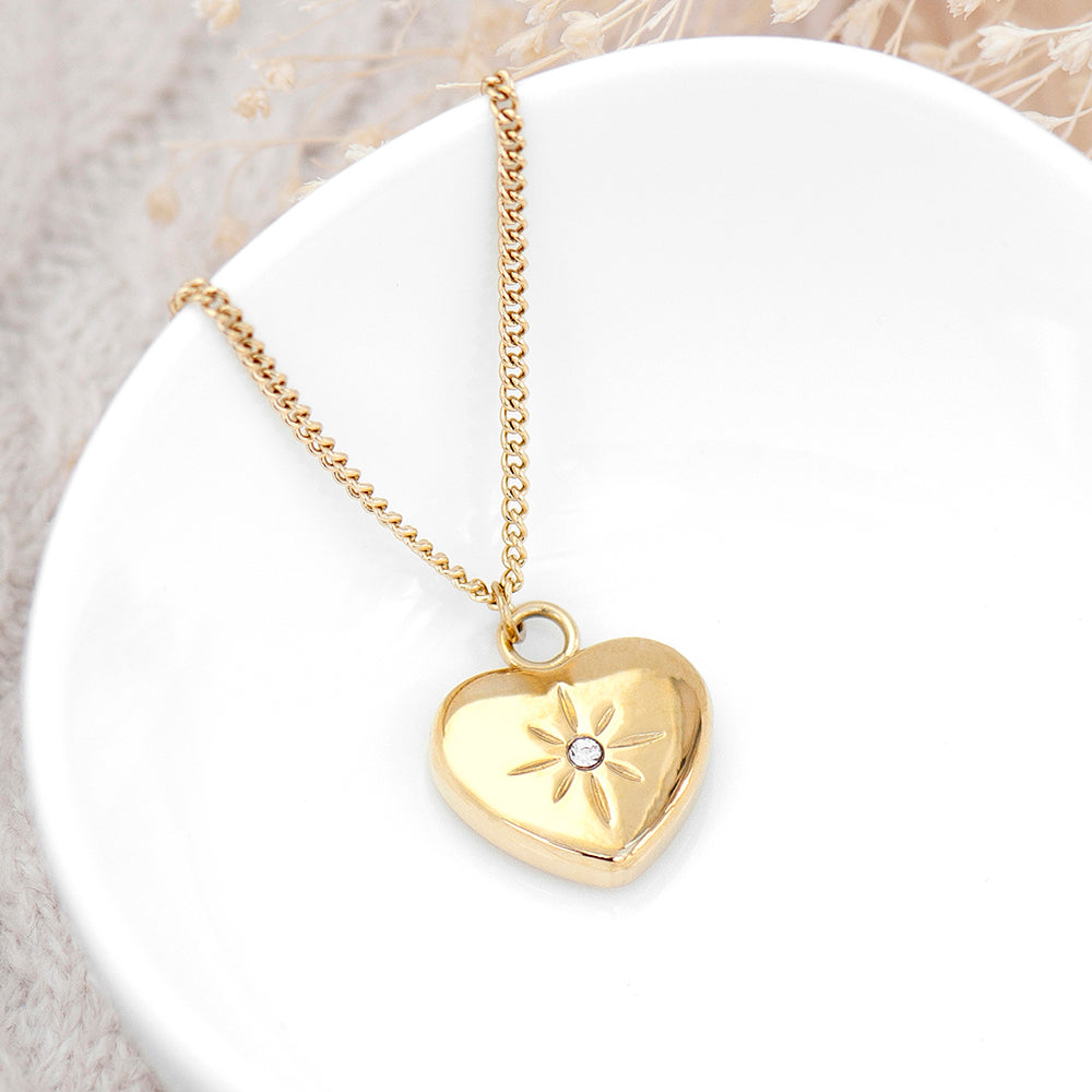 Personalised Celestial Heart Crystal Pendant Necklace