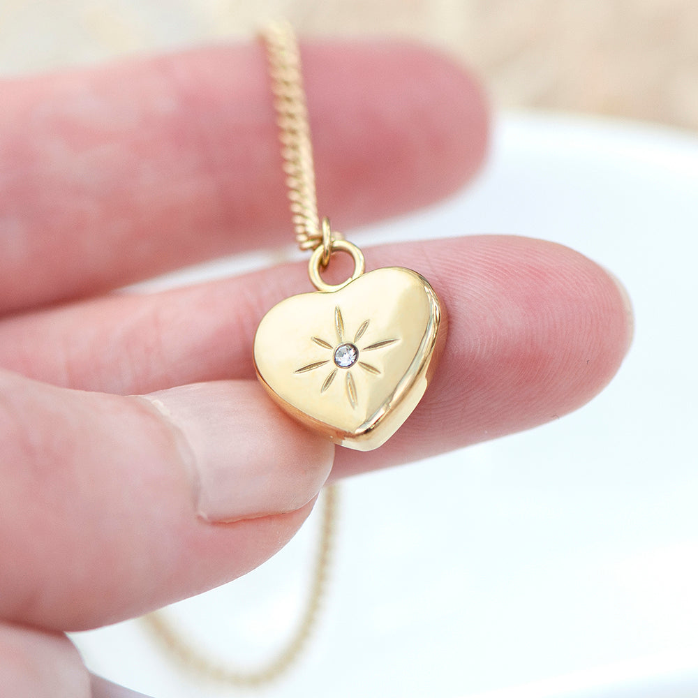 Personalised Celestial Heart Crystal Pendant Necklace