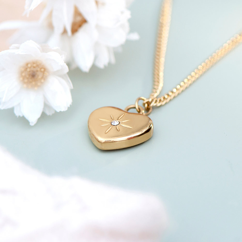 Personalised Celestial Heart Crystal Pendant Necklace