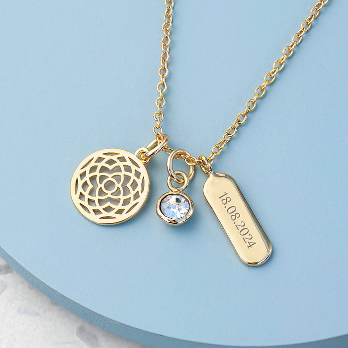 Personalised Mandala Charms Crystal Necklace