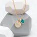 Personalised Gold Birthstone Crystal and Disc Necklace