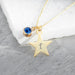 Personalised Gold Star with Birthstone Crystal Necklace