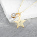 Personalised Gold Star with Birthstone Crystal Necklace