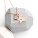 Personalised Rose Gold Star with Birthstone Crystal Necklace