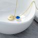 Personalised Monogram Gold Birthstone Crystal and Disc Necklace