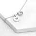 Personalised Monogram Silver Birthstone Crystal and Disc Necklace