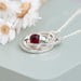 Personalised Russian Ring Garnet Crystal Necklace