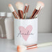 Personalised Pink Heart Makeup Brush Holder