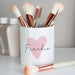 Personalised Pink Heart Makeup Brush Holder