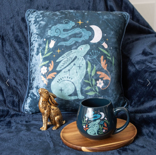 35cm Square Midnight Hare Cushion