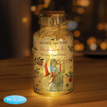 Personalised Me to You Cosy Winter Christmas Led Light Jar