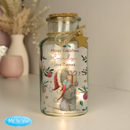 Personalised Me to You Cosy Winter Christmas Led Light Jar