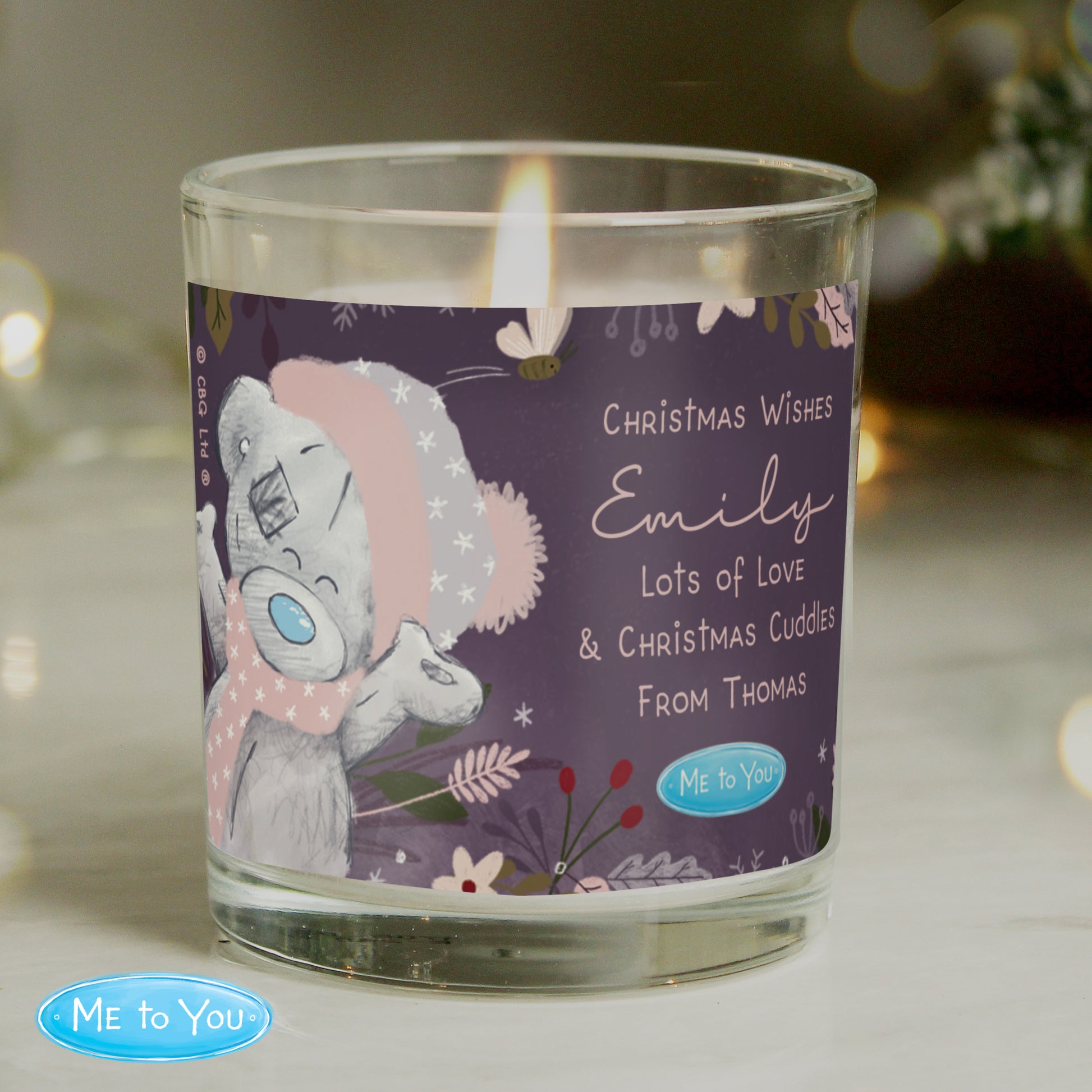 Personalised Me to You Cosy Winter Christmas Candle Jar