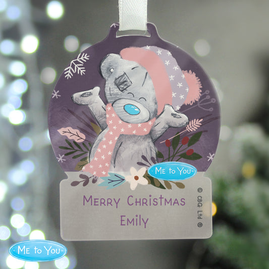 Personalised Me to You Cosy Winter Christmas Acrylic Decoration