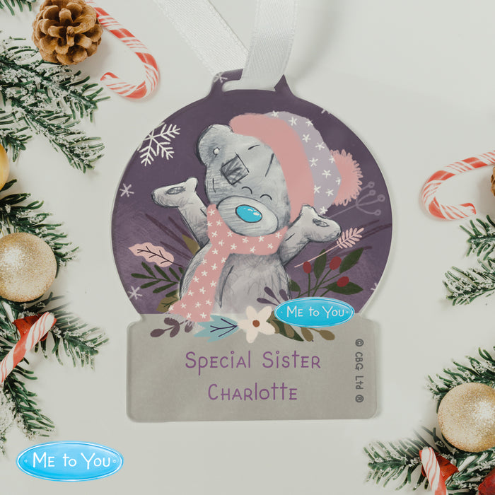 Personalised Me to You Cosy Winter Christmas Acrylic Decoration