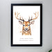 Personalised Watercolour Stag A4 Framed Print Wall Art