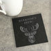 Personalised Stag Design Slate Coaster