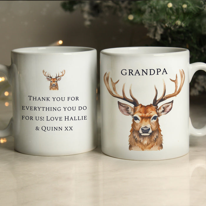 Personalised Watercolour Stag Design Mug