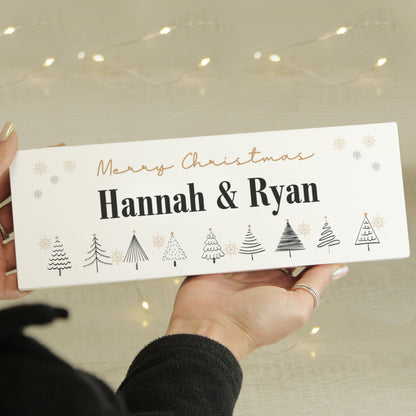 Personalised Christmas Tree Wooden Mantel Decoration