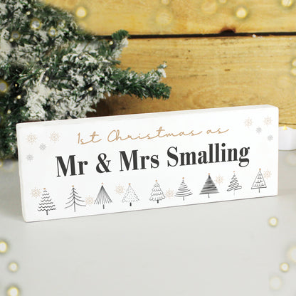 Personalised Christmas Tree Wooden Mantel Decoration