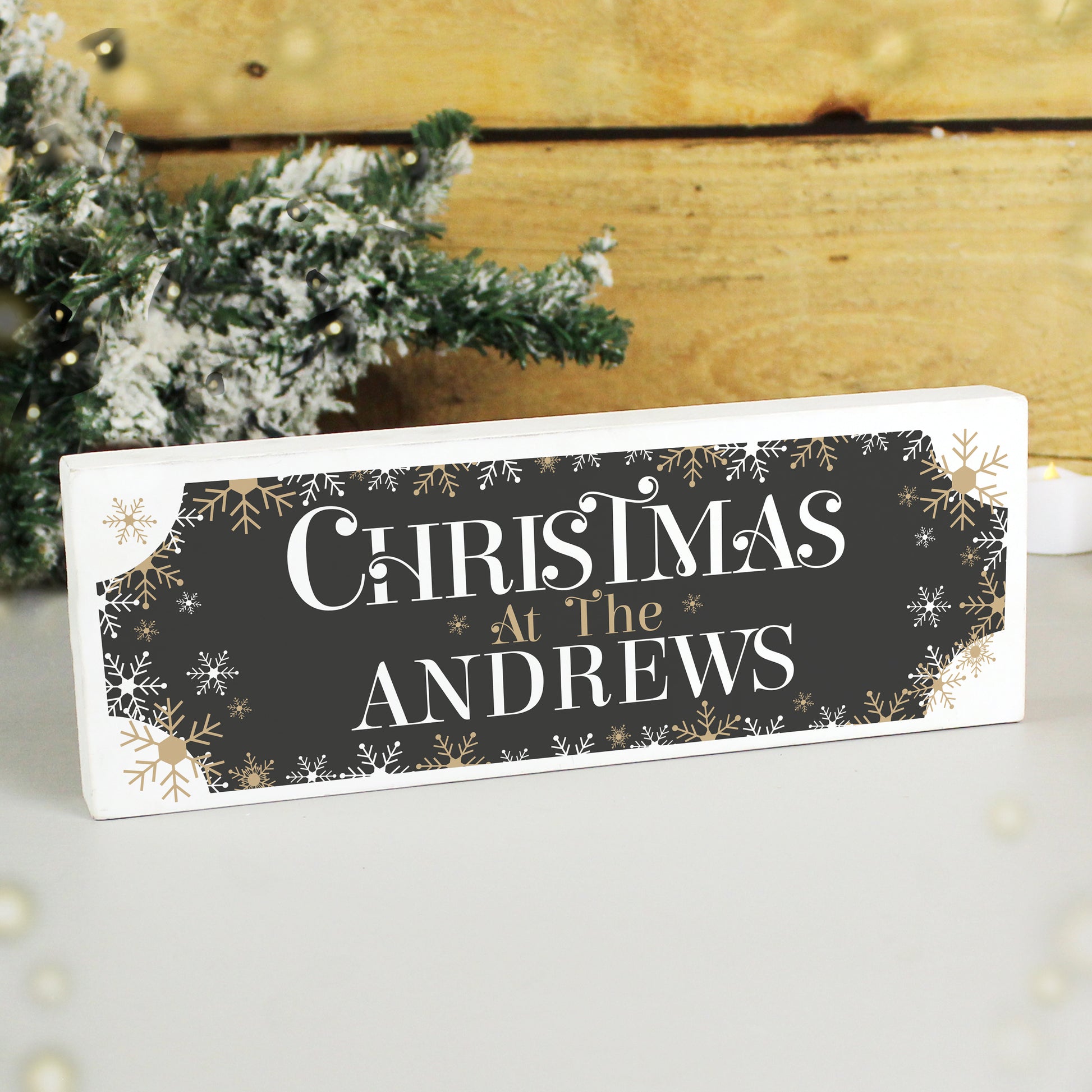 Personalised Family Christmas Wooden Mantel Decoration