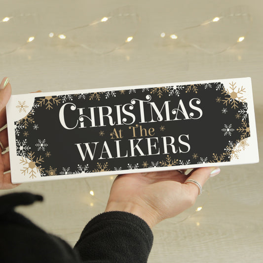 Personalised Family Christmas Wooden Mantel Decoration