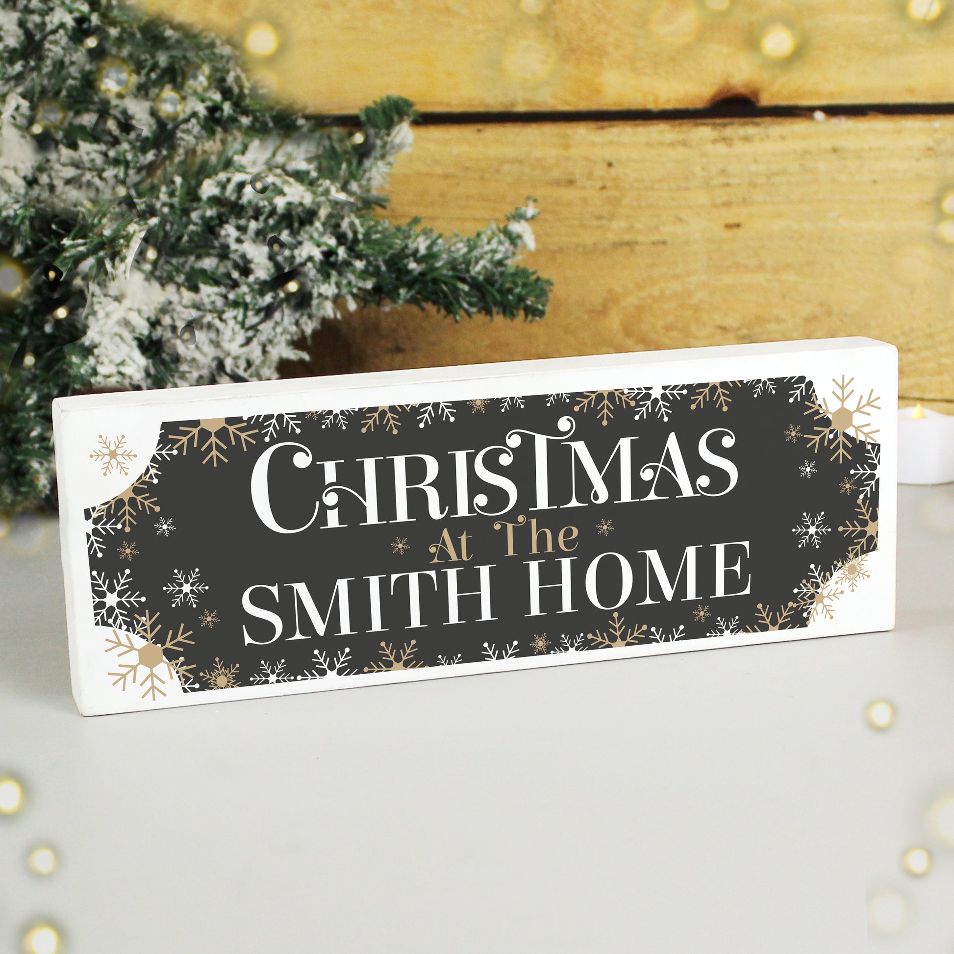 Personalised Family Christmas Wooden Mantel Decoration