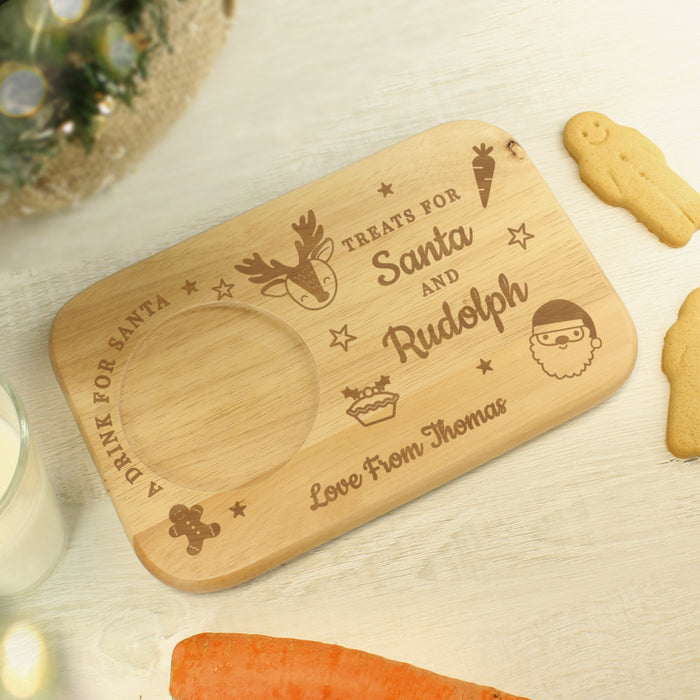 Personalised Treats for Santa Christmas Eve Coaster Tray