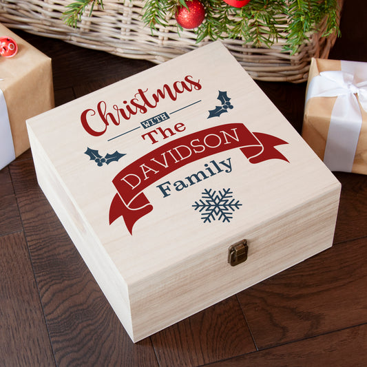 Personalised Our Family's Wooden Christmas Eve Box