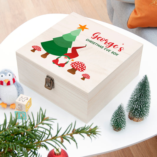 Personalised Gonk Wooden Christmas Eve Box