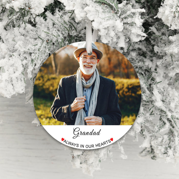 Personalised Always In Our Heart Photo Memorial Christmas Decoration