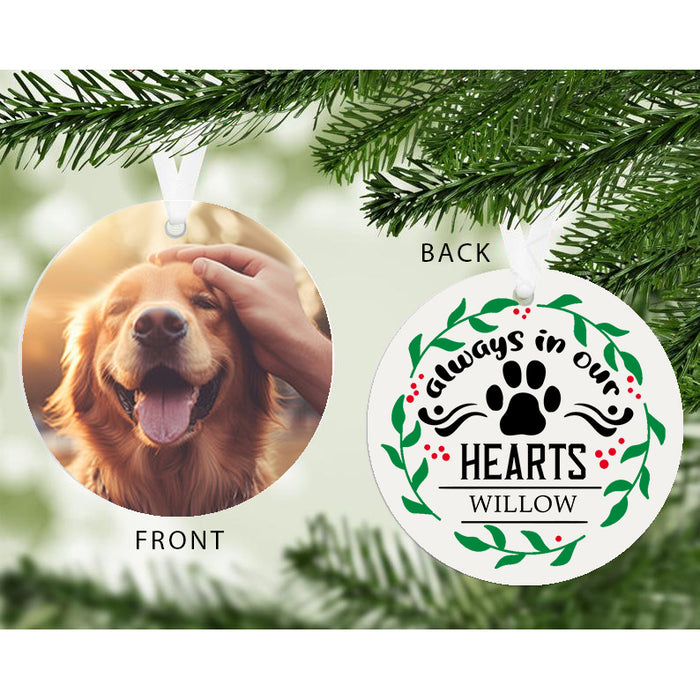 Personalised Always in our Hearts Pet Memorial Christmas Decoration